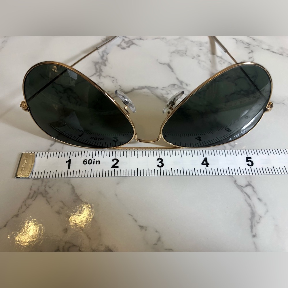 *SOLD* Authentic Ray Ban Polarized Aviators Gold Women’s 58 mm - Picture 11 of 12